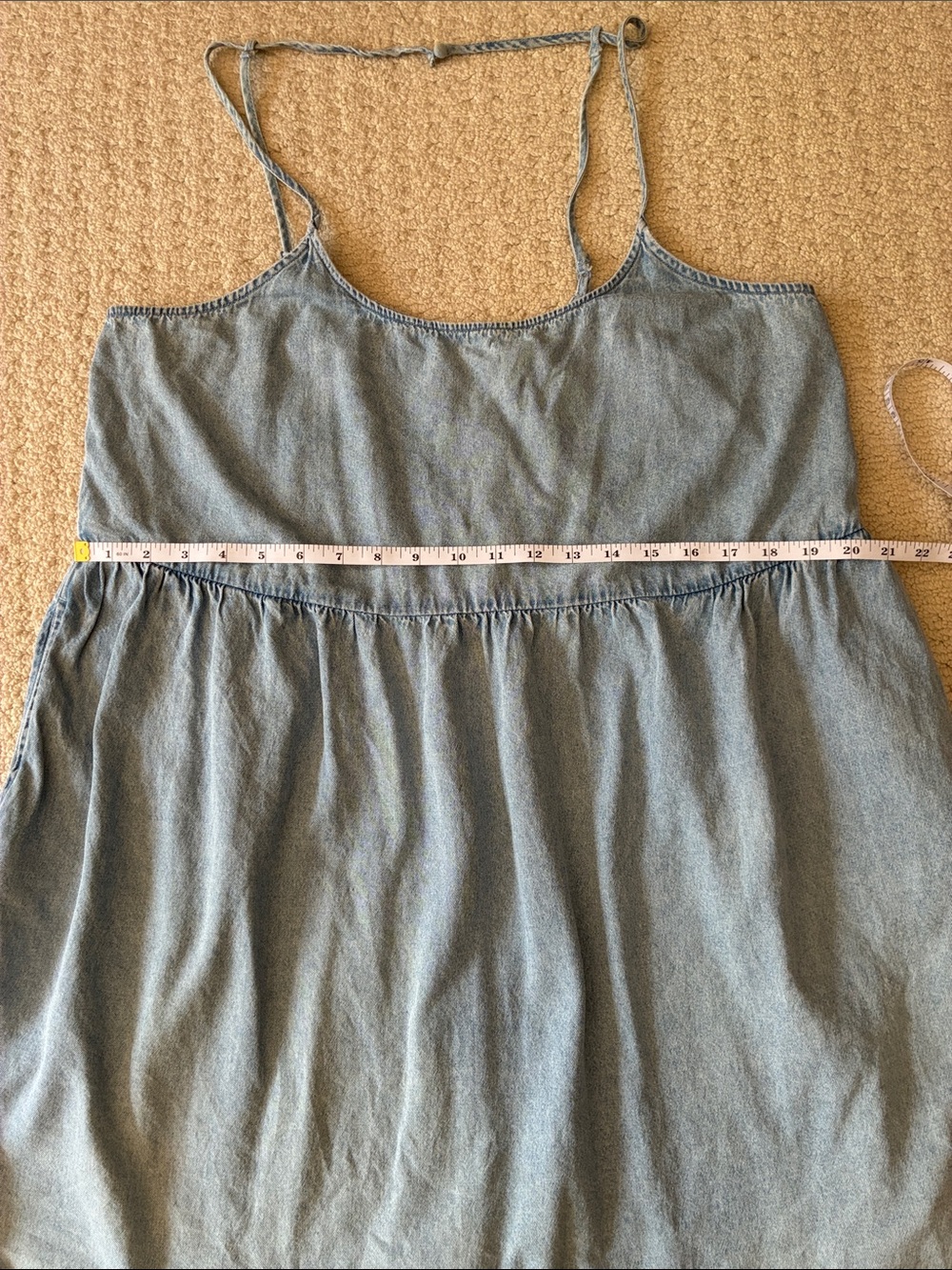 American Eagle Denim Strappy Babydoll Dress Size XL - Picture 9 of 11